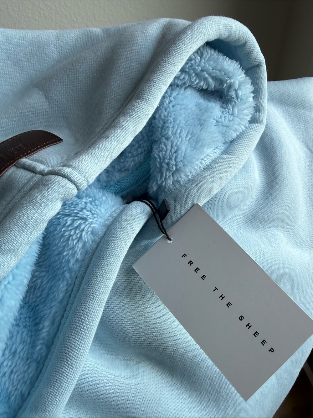 “The Eden Hoodie” Light Blue Hooded Fleece Weighted Blanket - Picture 3 of 7